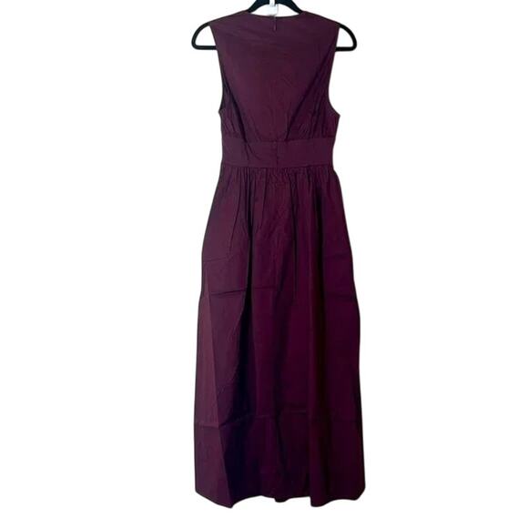 NWT WeWoreWhat Sleeveless Keyhole Pleated Banded Waist Midi Dress L Eggplant - Picture 6 of 15